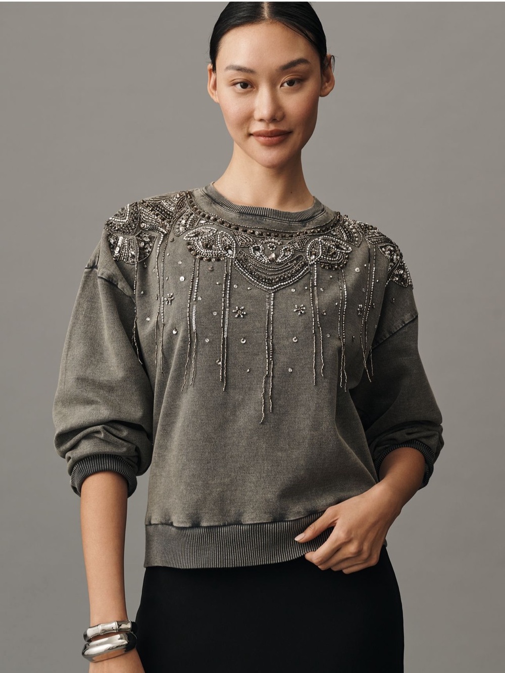 Anthropologie Pilcro Embellished Sweatshirt
